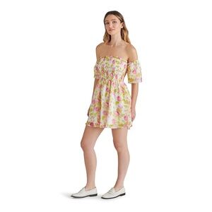 Betsey Johnson Pink and Green Floral Midi Dress